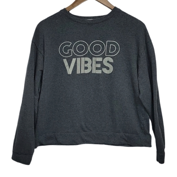 White Ginger Good Vibes Cropped Crewneck - Picture 1 of 11